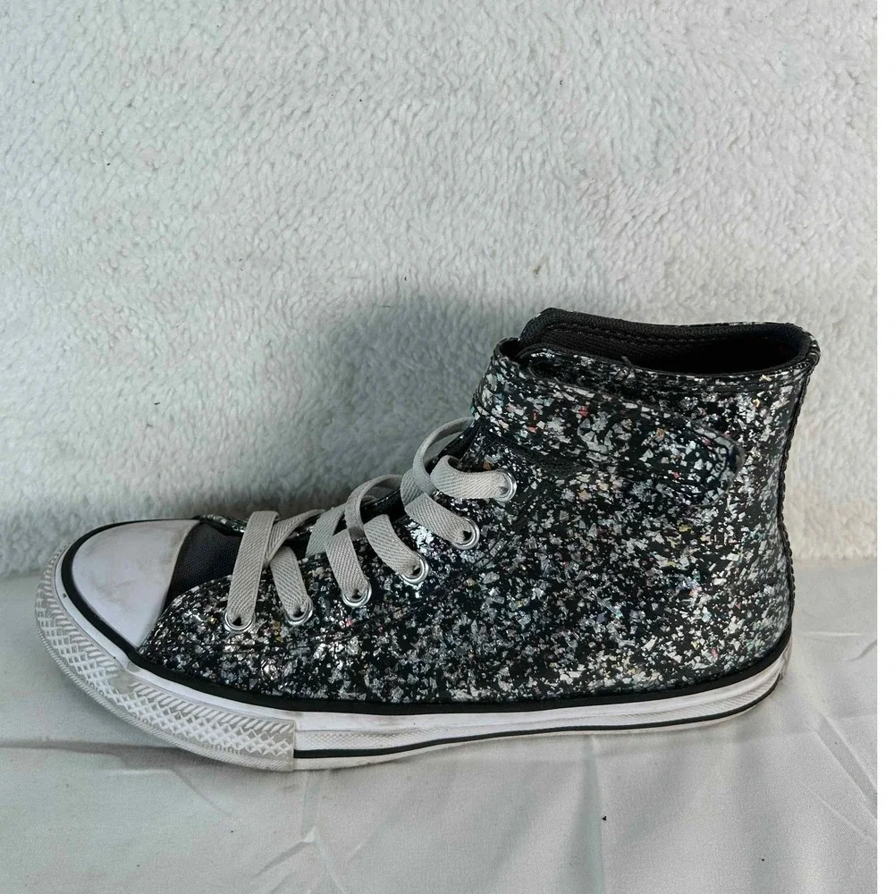 Converse Chuck Taylor All Star High Top Glitter Sneakers Shoes Youth 3